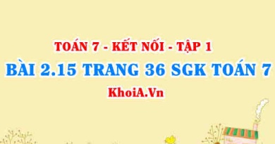 Bài 2.15 trang 36 SGK Toán 7 tập 1 Kết nối tri thức